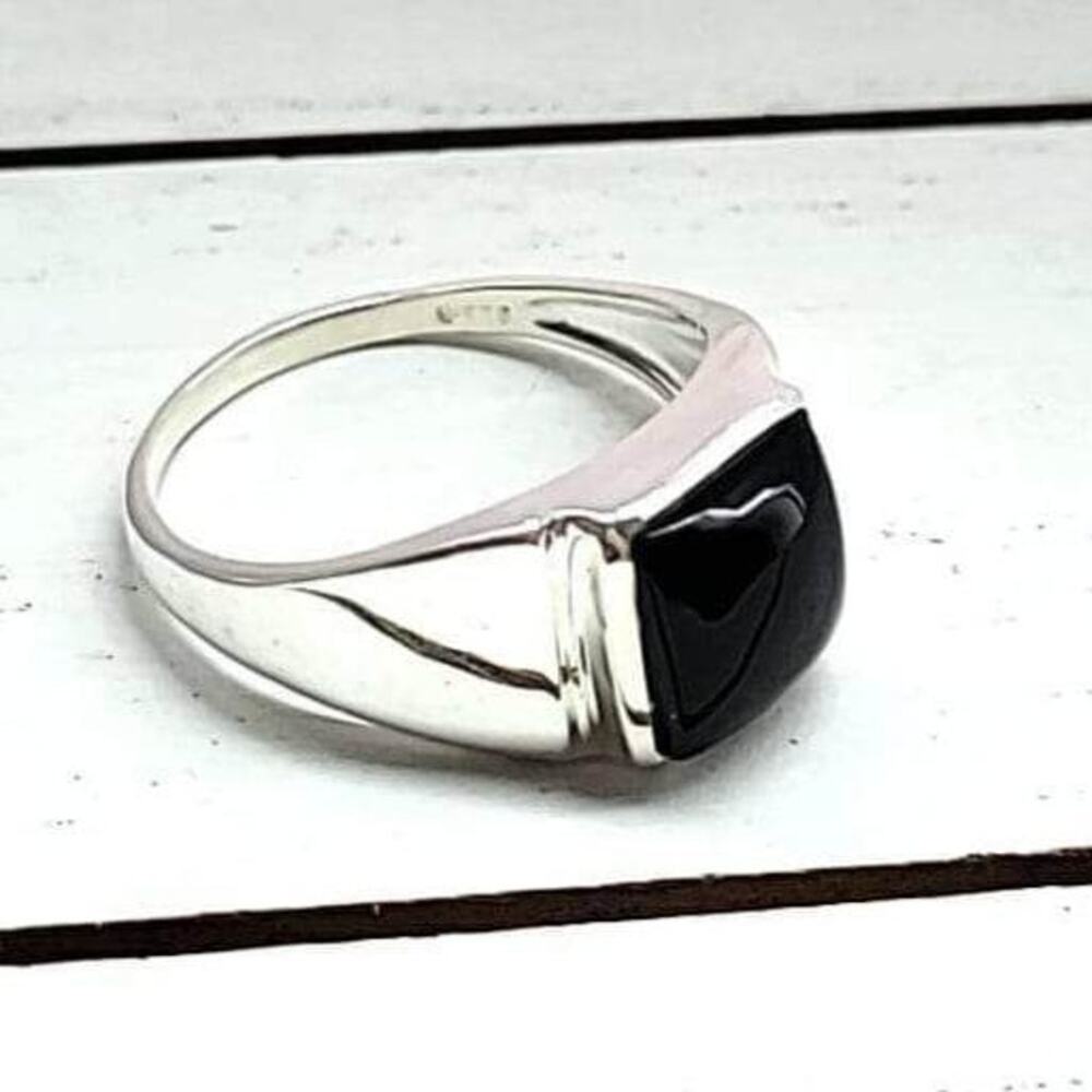 925 Sterling Silver Black Onyx Men’s Statement Ring
